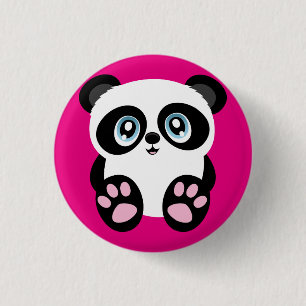 Niedlich Pink Panda Button Button Abzeichen