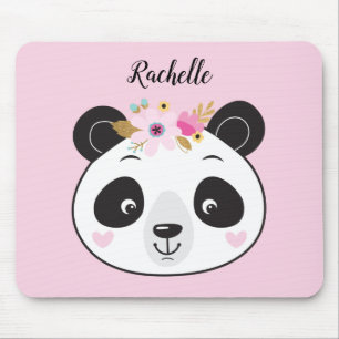 Niedlich Pink Panda Face Girl Personalisiert Mousepad