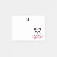 Niedlich Pink-Panda-Girl-Monogramm