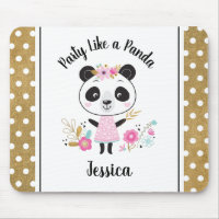 Niedlich Pink Panda Girl Personalisiert