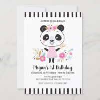 Niedlich Pink Panda Girls 1. Geburtstag Party