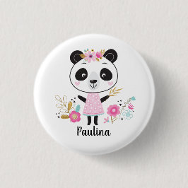 Niedlich Pink Panda Girly Button