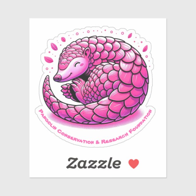 Niedlich Pink Pangolin Sticker (Blatt)