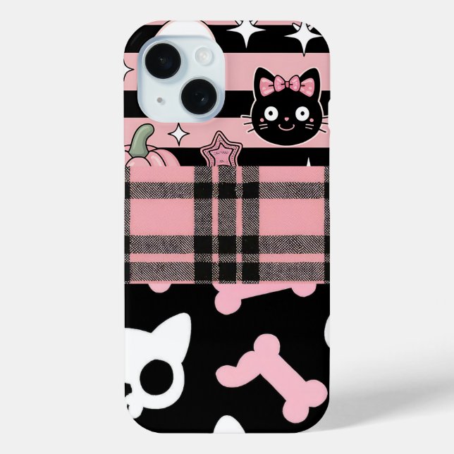 Niedlich Pink Pastel Goth Halloween Case-Mate iPhone Hülle (Rückseite)