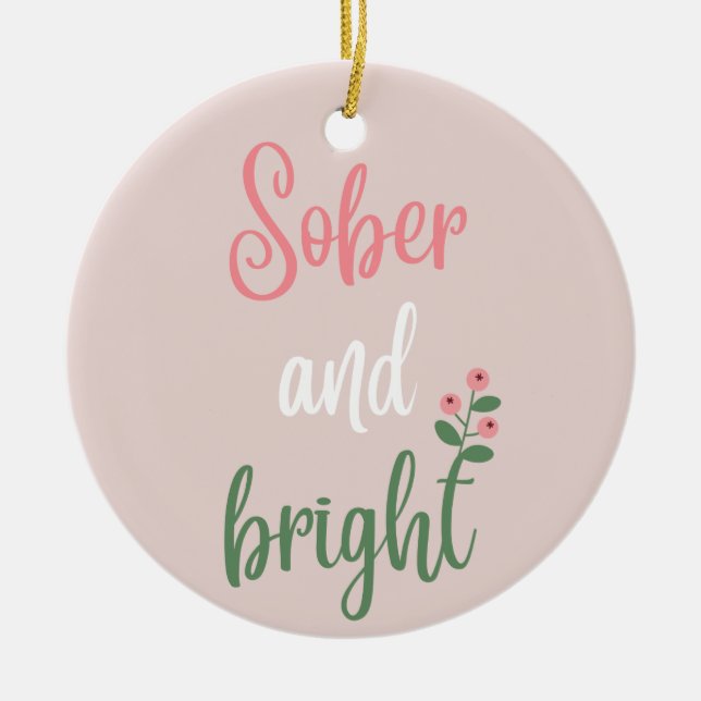 Niedlich Pink Pastell Sober Weihnachtsgeschenk Keramik Ornament (Vorne)