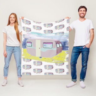 Niedlich Pink Pattern Caravan Art Fleecedecke