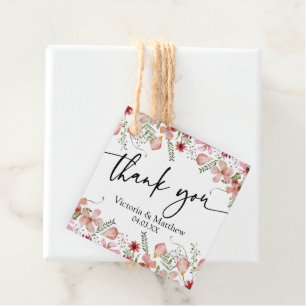 Niedlich Pink Peach Blume Gastgeschenk Hochzeit Ta Geschenkanhänger