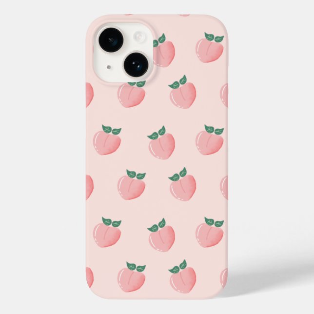 Niedlich Pink Peach Muster iPhone 14 Fall - Matte  Case-Mate iPhone Hülle (Rückseite)