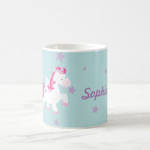 Niedlich Pink Personalisiert Magical Unicorn Tasse