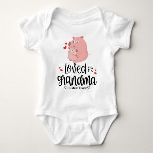 Niedlich Pink Pig und Piglet - von Oma geliebt Baby Strampler