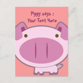 NIEDLICH PINK PIGGY POSTCARD POSTKARTE