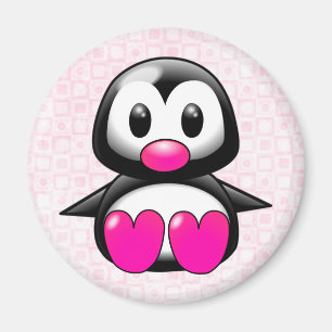 Niedlich Pink Pinguin Magnet
