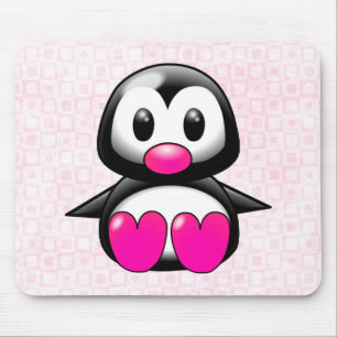 Niedlich Pink Pinguin Mousepad