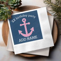 Niedlich Pink Polka Dot Anchor mit Individuelle Na