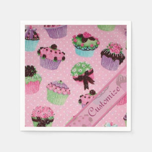 Niedlich Pink Polka Dot Cupcake Napkins Serviette