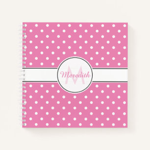 Niedlich-Pink-Polka-Dot-Muster Notizbuch