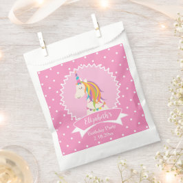 Niedlich Pink Polka Dots Magical Unicorn Girl Gebu Geschenktütchen