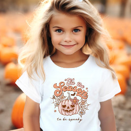 Niedlich Pink Pumpkin Halloween Retro Name Kleinkind T-shirt