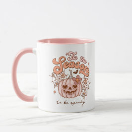 Niedlich Pink Pumpkin Halloween Retro Name Rosa Ta Tasse