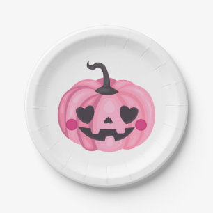 Niedlich Pink Pumpkin Pappteller