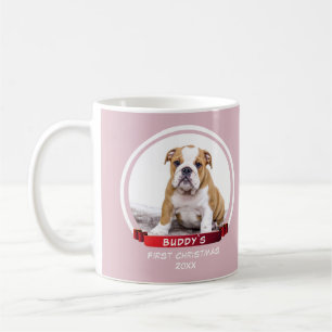 Niedlich Pink Puppy 1. Weihnachtshunde Foto Tasse
