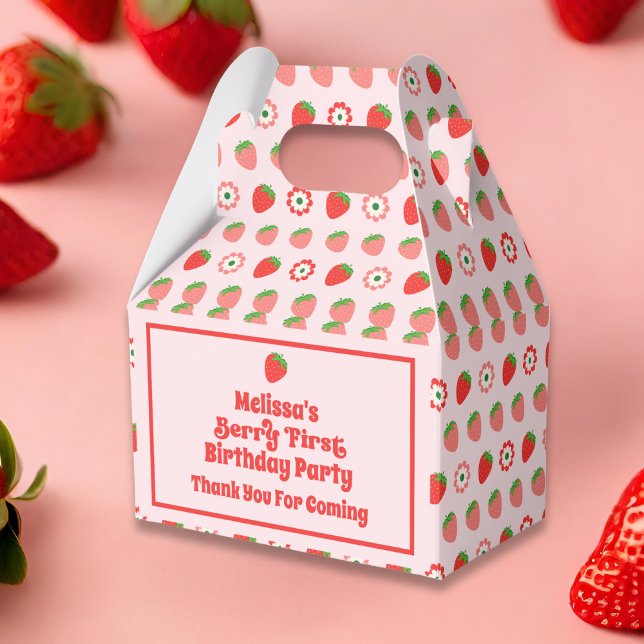 Niedlich Pink Red Berry First Birthday Fevor Box Geschenkschachtel (Von Creator hochgeladen)