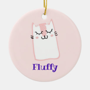 Niedlich Pink Schlafkitschkatze Keramikornament