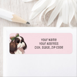 Niedlich Pink Shih Tzu Dog Lover Rücksendeadresse