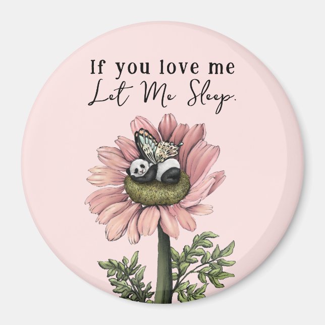 Niedlich Pink Sleeping Panda Bear Fairy Throw Kiss Magnet (Vorne)