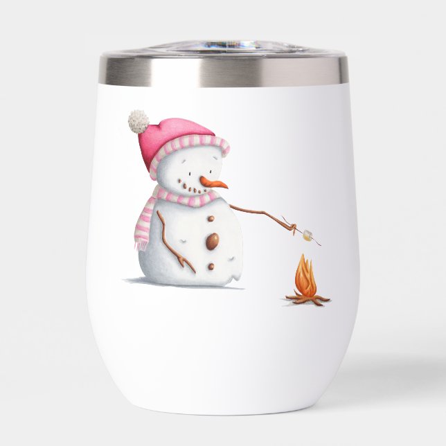 Niedlich Pink Snowman (Vorderseite)