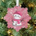 Niedlich Pink Snowman Personalisierter Name Ornament Karte<br><div class="desc">Feiern Sie den Urlaub mit dieser Niedlichen Rosa Snowman Personalisiert Name Ornament Card. Mit einem zauberhaften,  rosa Schneemannsdesign können Sie es mit Ihrem Namen für eine festliche,  persönliche Touch anpassen. Perfekt als Geschenketikett,  Sake oder Feiertagsschmuck,  um auf Ihrem Baum zu hängen.</div>