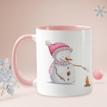 Niedlich Pink Snowman