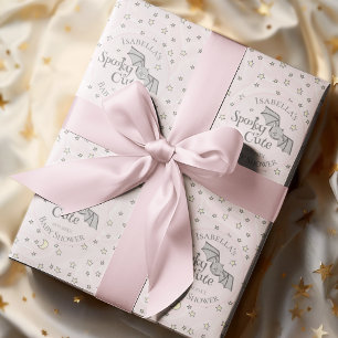 Niedlich Pink Spooky Niedliche Oktoberdusche Geschenkpapier