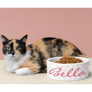 Niedlich Pink Stars Cat Kitty Kitten Welpenname Kü Napf