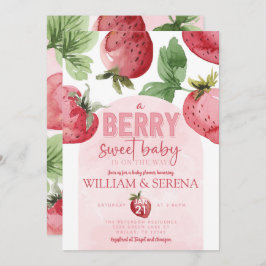 Niedlich Pink Strawberry Berry Sweet Baby Dusche Einladung