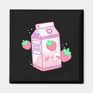 Niedlich Pink Strawberry Milk Japanisch Kawaii Ret Magnet