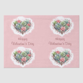 Niedlich Pink Sukkuline Herzklopfen Valentinstag Seidenpapier