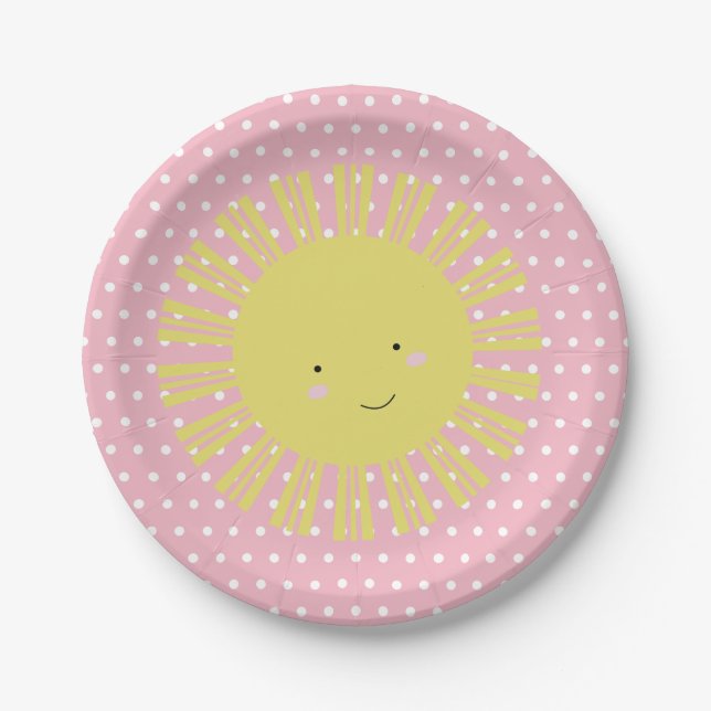 Niedlich Pink Sunshine Park Party Pappteller (Vorderseite)