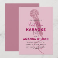 Niedlich Pink Sweet 16 Birthday Karaoke Party