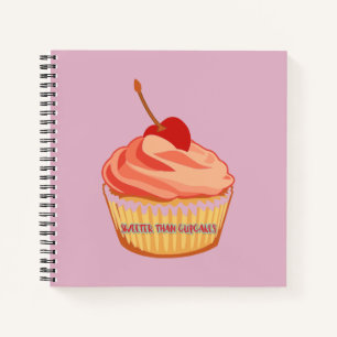 Niedlich Pink Sweeter als Cupcakes Square Notebook Notizbuch