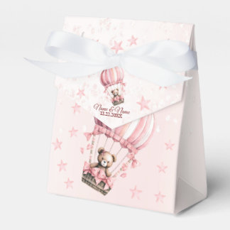 Niedlich Pink Teddy Bear Heißluftballon Party Geschenkschachtel
