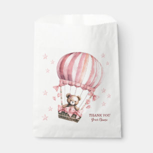 Niedlich Pink Teddy Bear Heißluftballon Party Geschenktütchen