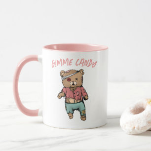 Niedlich Pink Teddy Bear Zombie Gimme Candy Hallow Tasse