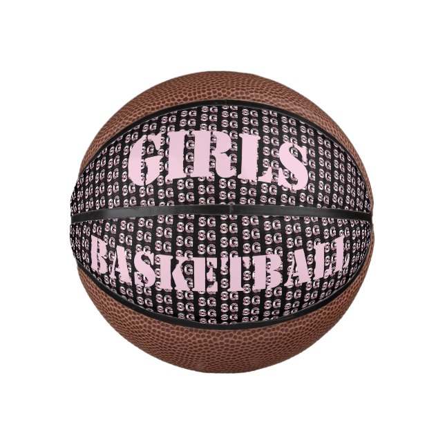 Niedlich Pink Text Mini Girls Basketball (Vorderseite)