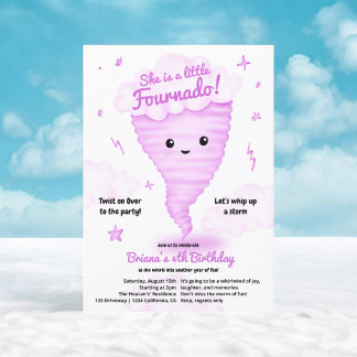 Niedlich Pink Tornado Themenviertel Geburtstag Kin Einladung