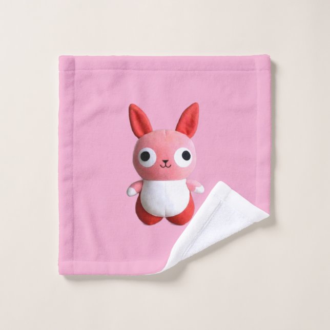 Niedlich Pink Toy Bunny Waschlappen (Waschlappen)
