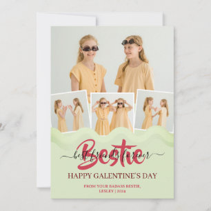 Niedlich Pink Tropfen Happy Galentines Day bestie Feiertagskarte