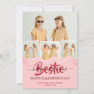 Niedlich Pink Tropfen Happy Galentines Day bestie  Feiertagskarte