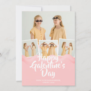 Niedlich Pink Tropfen Happy Galentines Day bestie Feiertagskarte