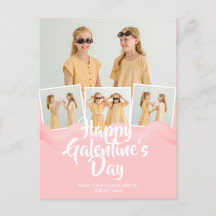 Niedlich Pink Tropfen Happy Galentines Day bestie Feiertagspostkarte